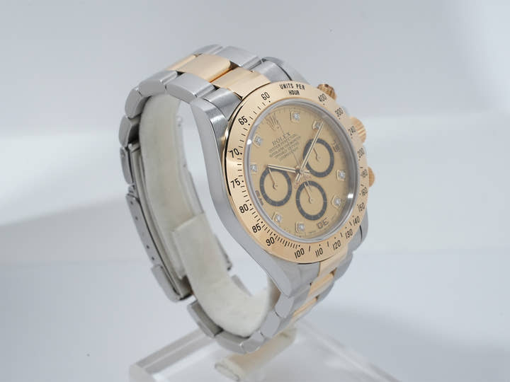 Rolex Daytona El Primero Ref. 16523G Stainless Steel/Yellow Gold Champagne Dial with 8 Diamond Hour Markers