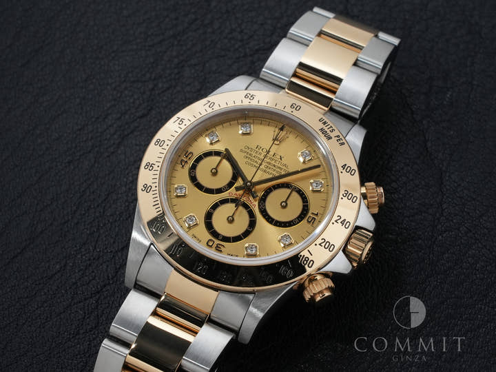 Rolex Daytona El Primero Ref. 16523G Stainless Steel/Yellow Gold Champagne Dial with 8 Diamond Hour Markers