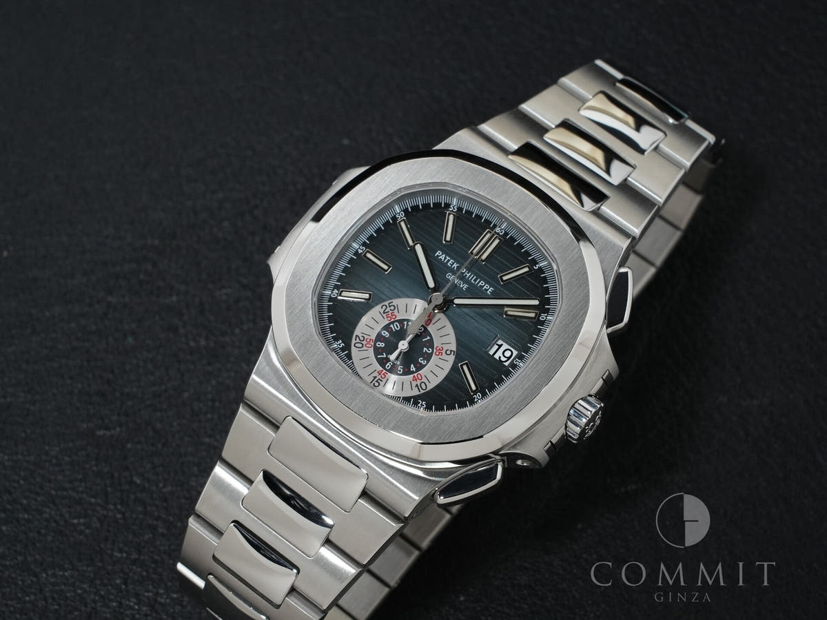 パテックフィリップ ノーチラス クロノグラフ Ref.5980/1A-001 ブルー文字盤 美品 in4e9cuy