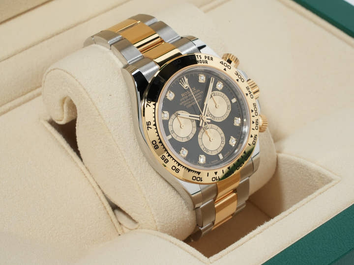 ロレックス デイトナ Ref.126503G ステンレススチール/イエローゴールド ブラックxゴールデンx8Pダイヤ文字盤
