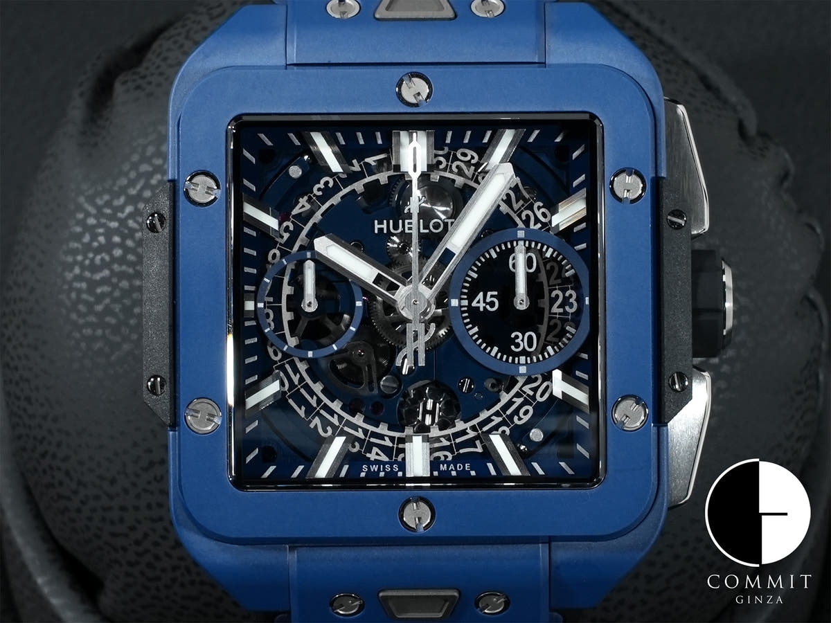 Hublot Square Bang Unico Blue Ceramic Ref.821.EX.5170.RX BLUE CERAMIC Sapphire Crystal Dial Unused 5toibb9c