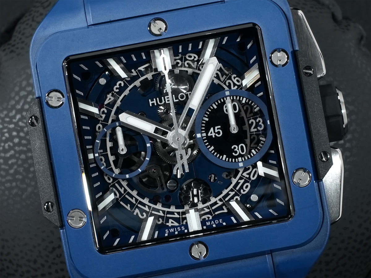 Hublot Square Bang Unico Blue Ceramic Ref.821.EX.5170.RX BLUE CERAMIC Sapphire Crystal Dial Unused 5toibb9c