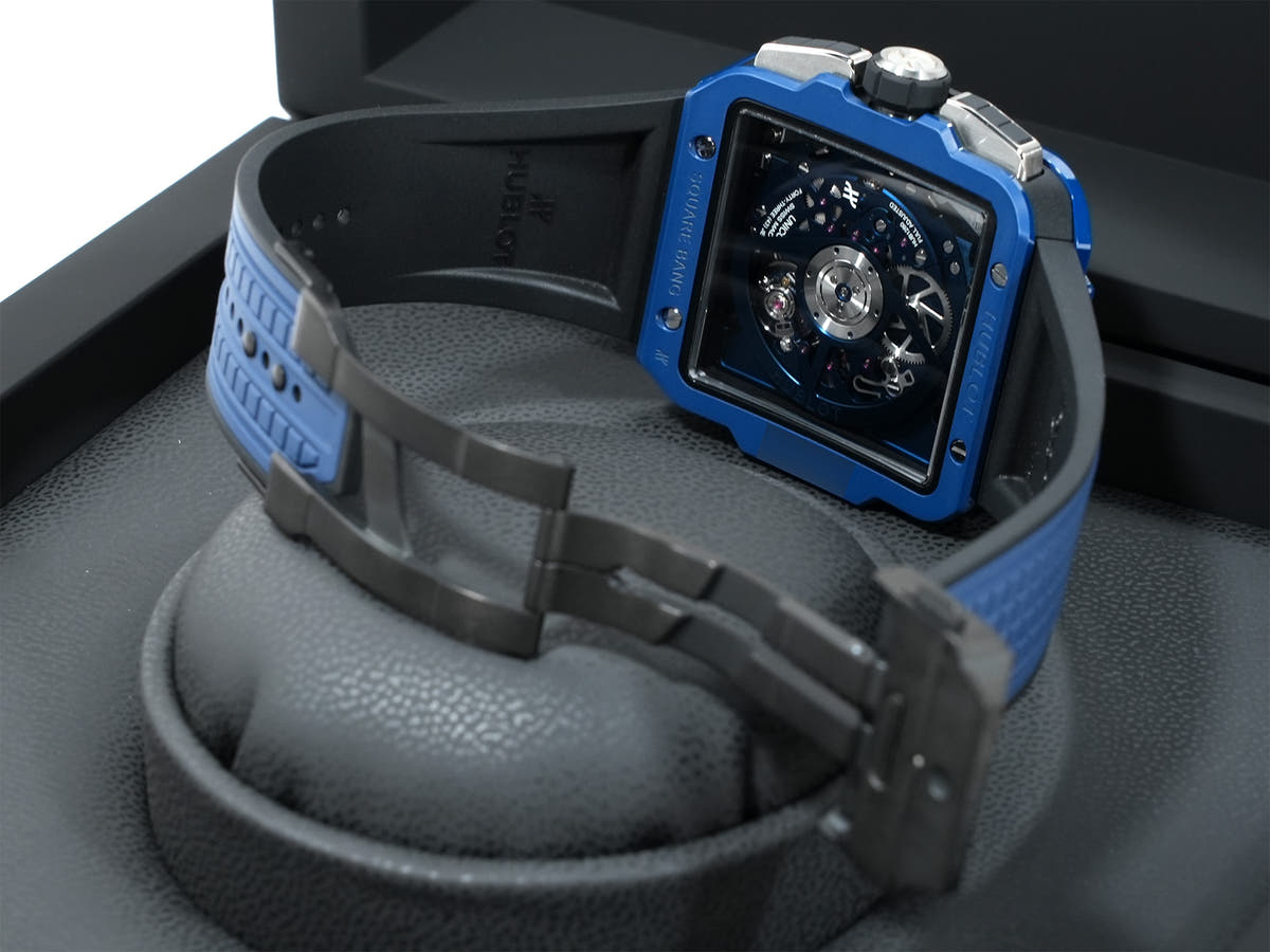 Hublot Square Bang Unico Blue Ceramic Ref.821.EX.5170.RX BLUE CERAMIC Sapphire Crystal Dial Unused 5toibb9c