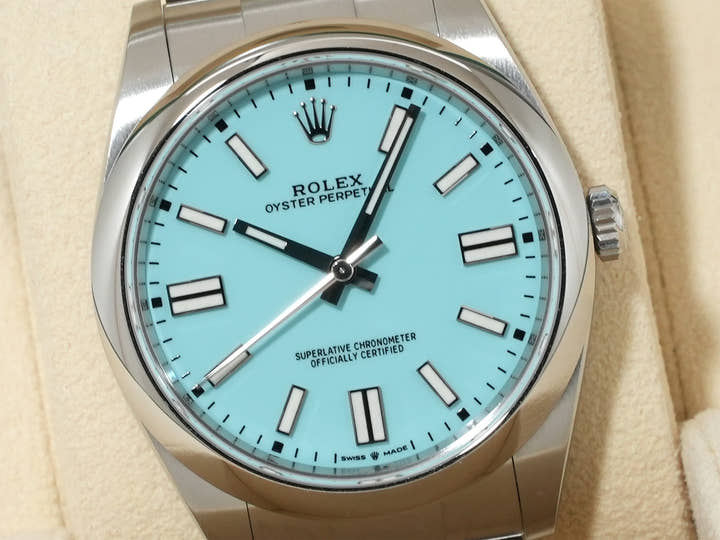 ロレックス オイスターパーペチュアル41 Ref.124300 ステンレススチール ターコイズ文字盤
