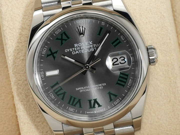 ロレックス デイトジャスト36 Ref.126200 ステンレススチール スレートローマン文字盤 ジュビリーブレスレット 美中古 3bsg52g6