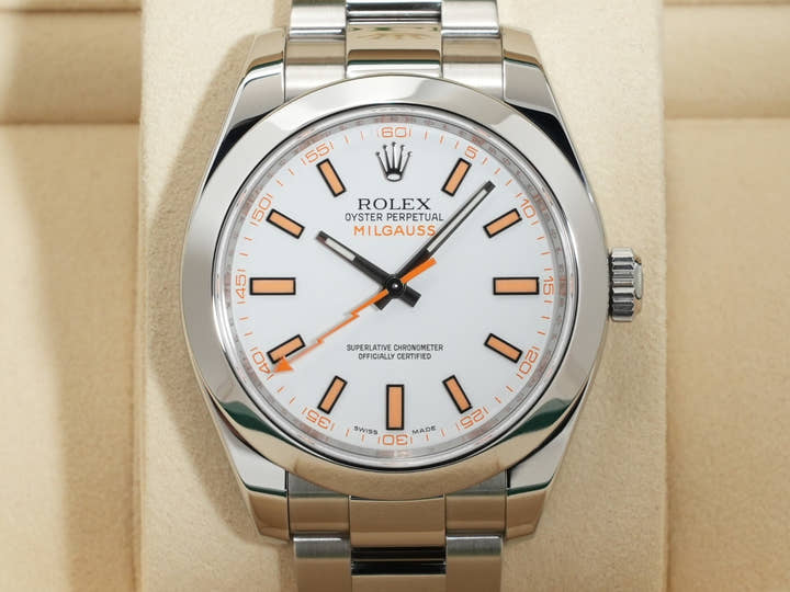 ロレックス ミルガウス Ref.116400 ステンレススチール ホワイト文字盤