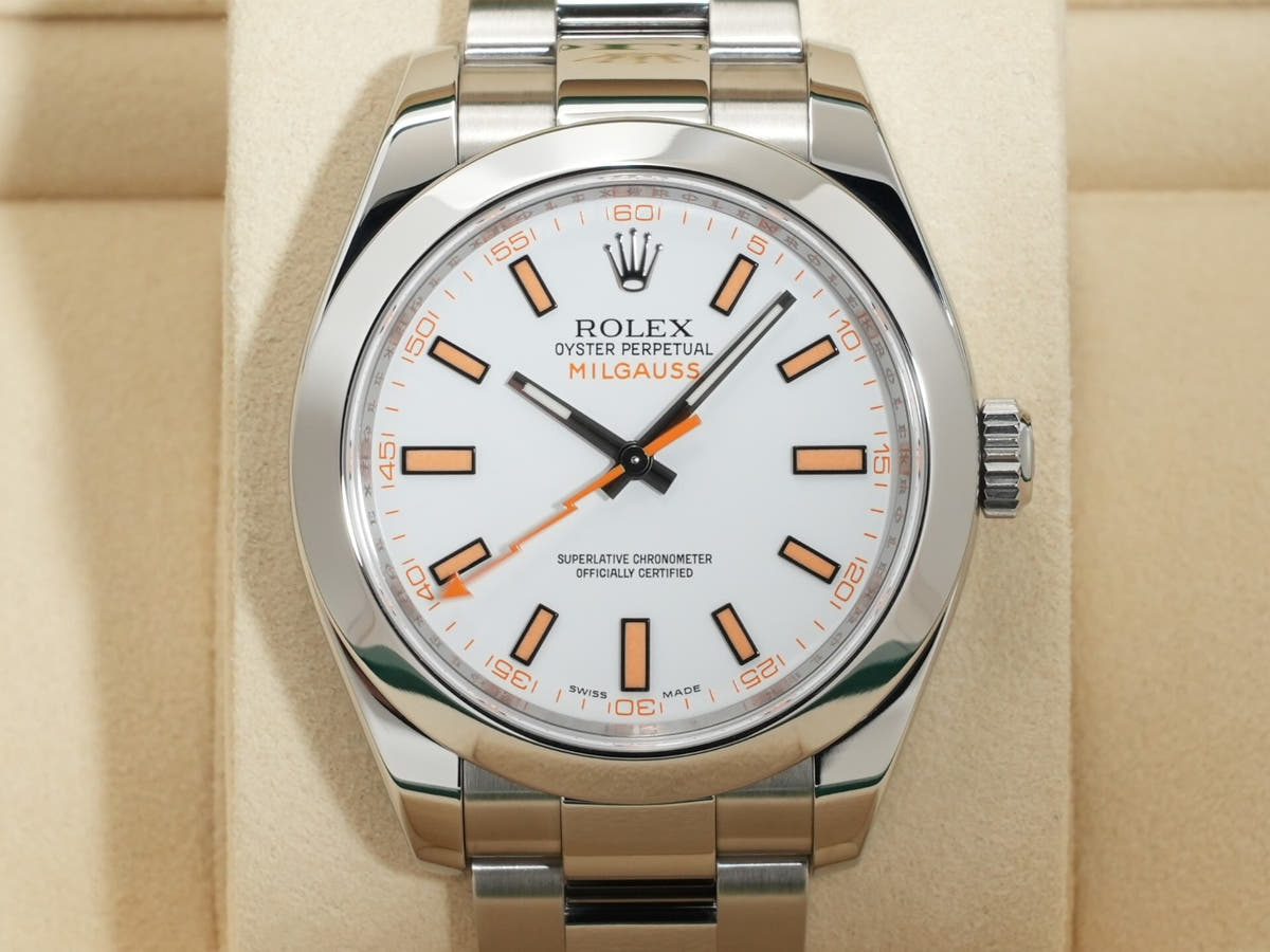 ロレックス ミルガウス Ref.116400 ホワイト文字盤 美中古 7kntudop