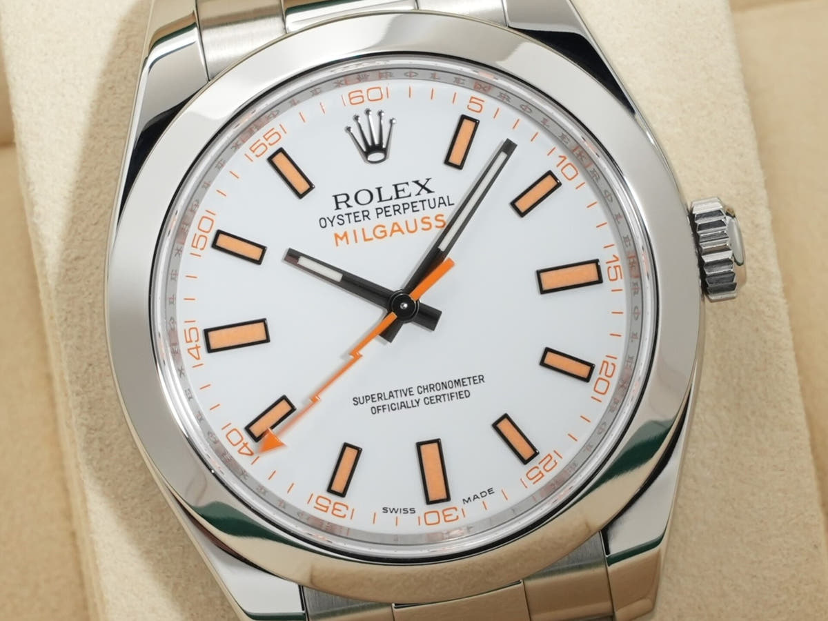 ロレックス ミルガウス Ref.116400 ホワイト文字盤 美中古 7kntudop
