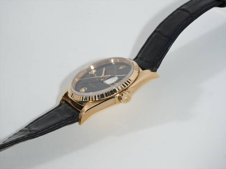 Rolex Datejust Ref. 16238 2BR Yellow Gold Onyx x 2P Diamond Dial