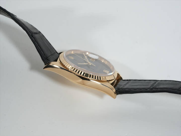 Rolex Datejust Ref. 16238 2BR Yellow Gold Onyx x 2P Diamond Dial