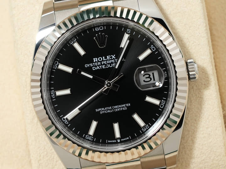 Rolex Datejust 41 Ref. 126334 Stainless Steel/White Gold Black Dial Oyster Bracelet