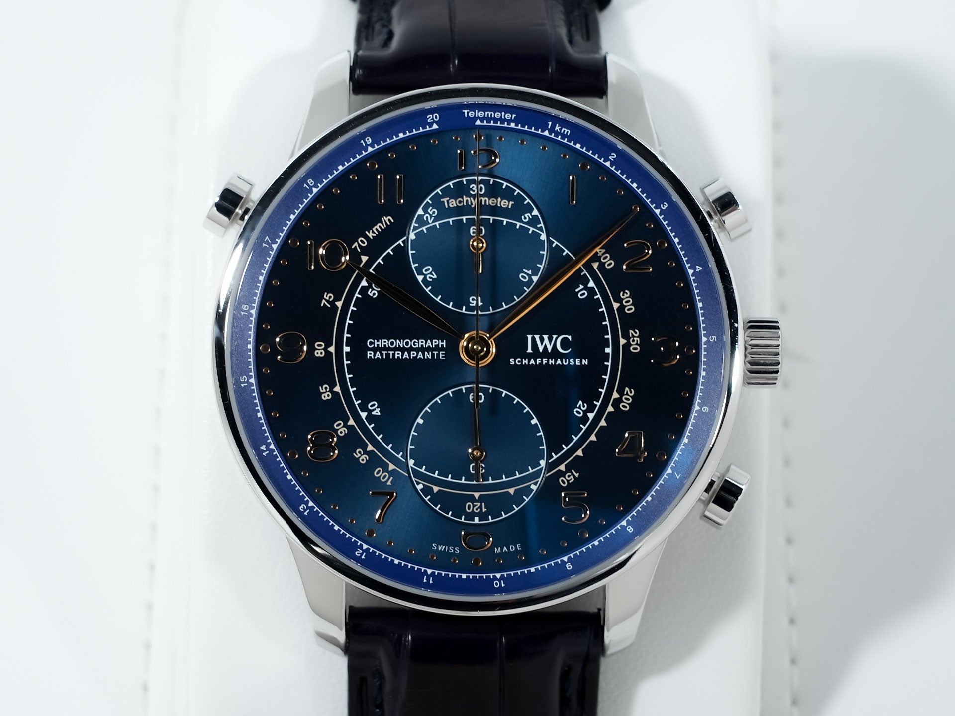 IWC ポルトギーゼ クロノグラフ ラトラパンテ ブティック ミラノ Ref.IW371222 SS ブルー文字盤