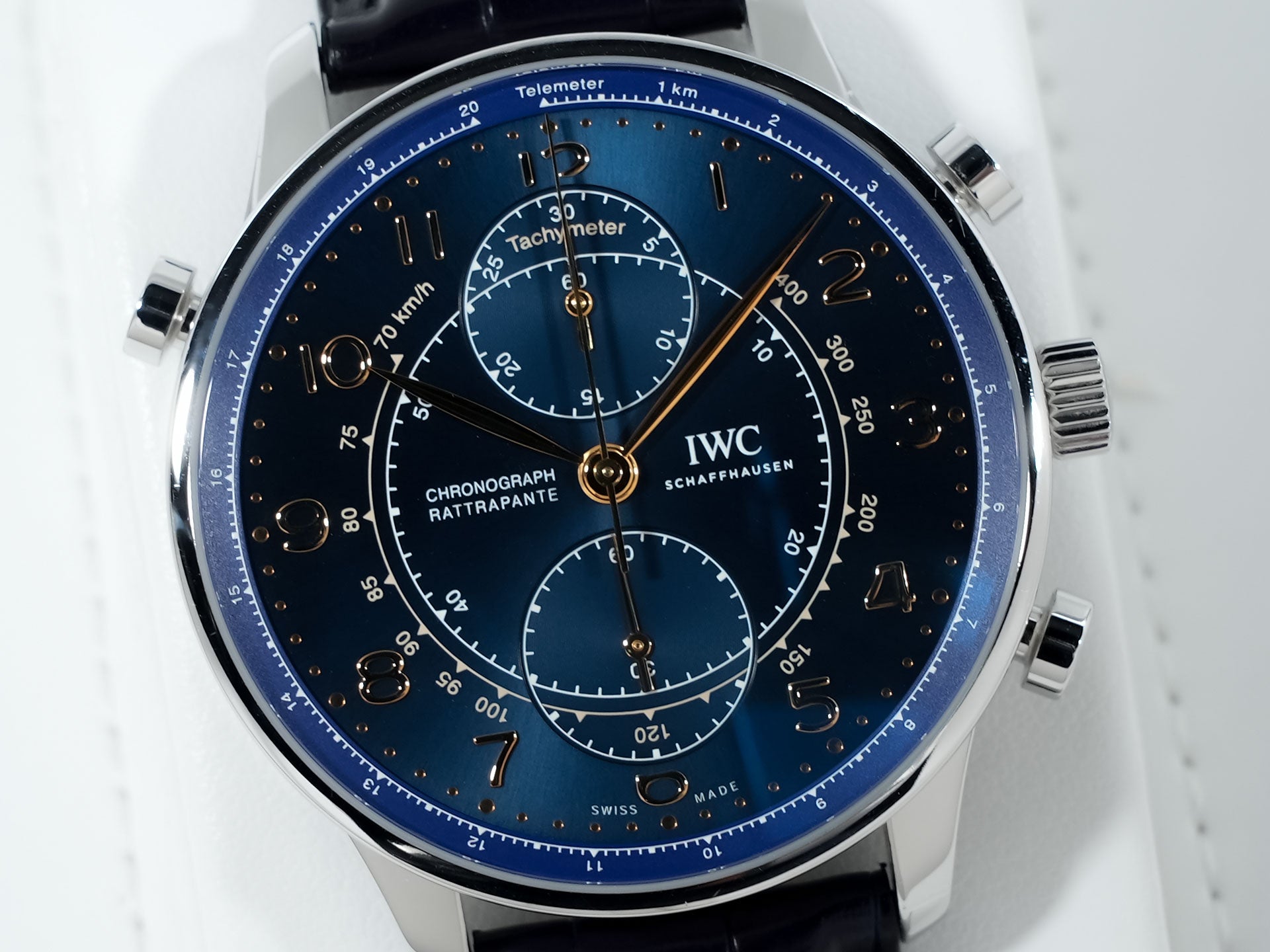 IWC ポルトギーゼ クロノグラフ ラトラパンテ ブティック ミラノ Ref.IW371222 SS ブルー文字盤