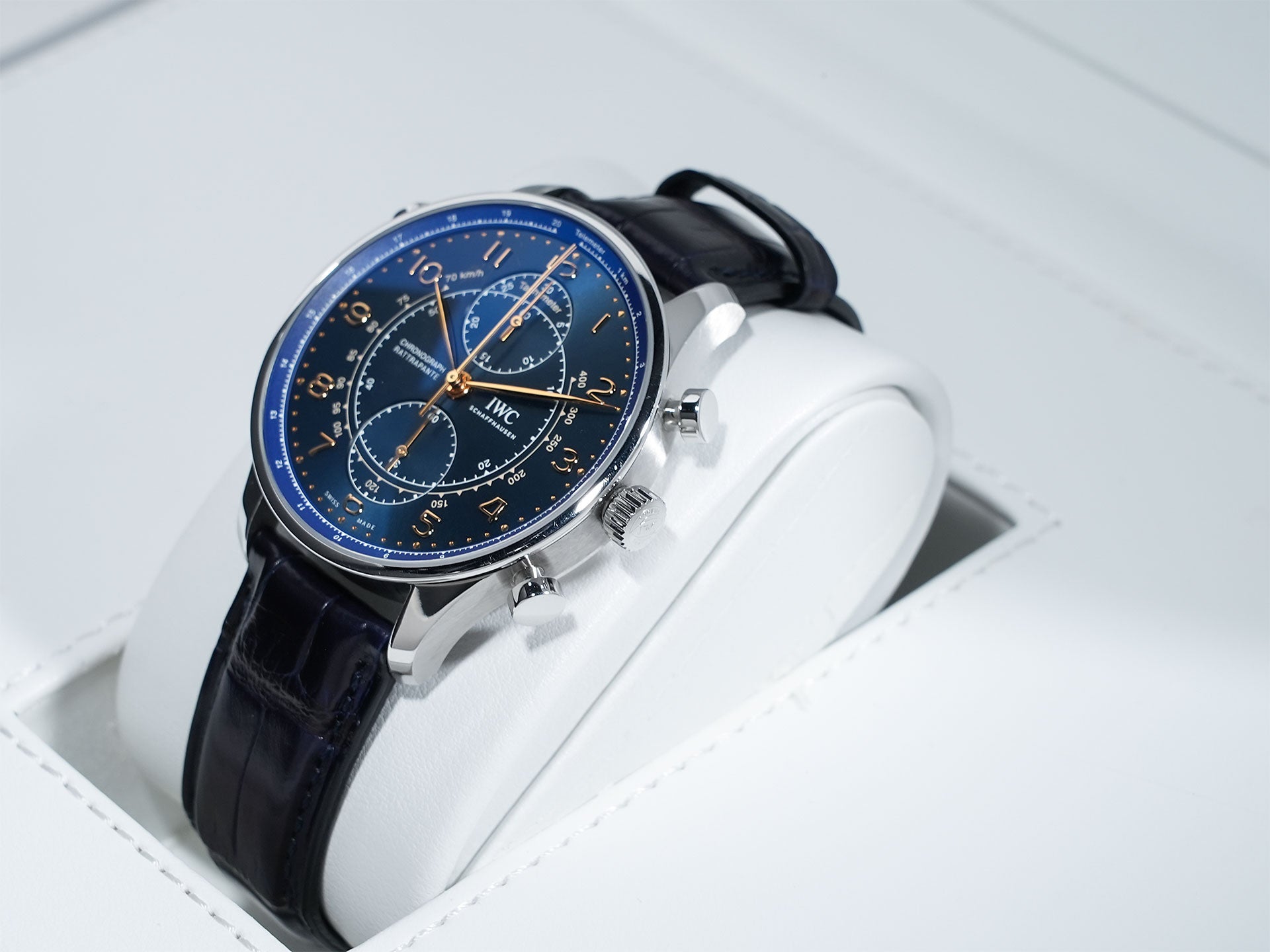 IWC ポルトギーゼ クロノグラフ ラトラパンテ ブティック ミラノ Ref.IW371222 SS ブルー文字盤