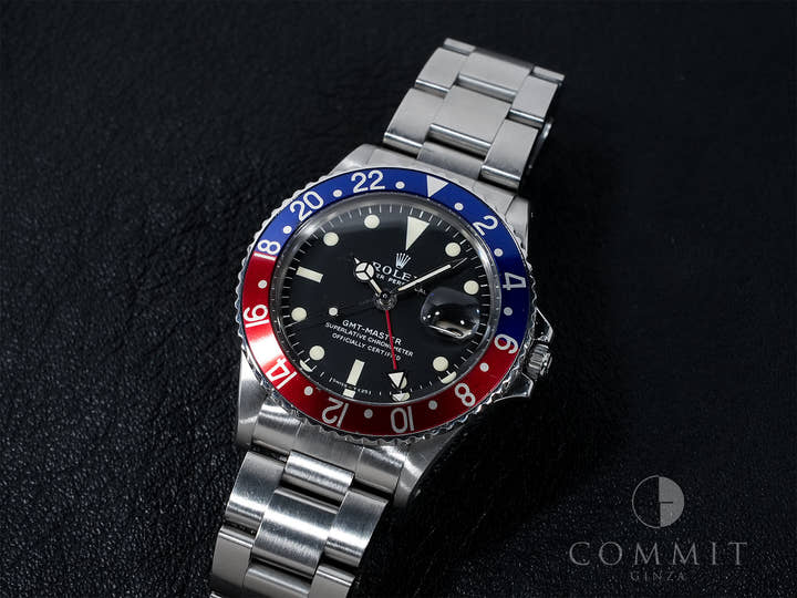 ロレックス GMTマスター Ref.1675 ステンレススチール ブラック文字盤 オイスターブレスレット 中古 nyhzf625
