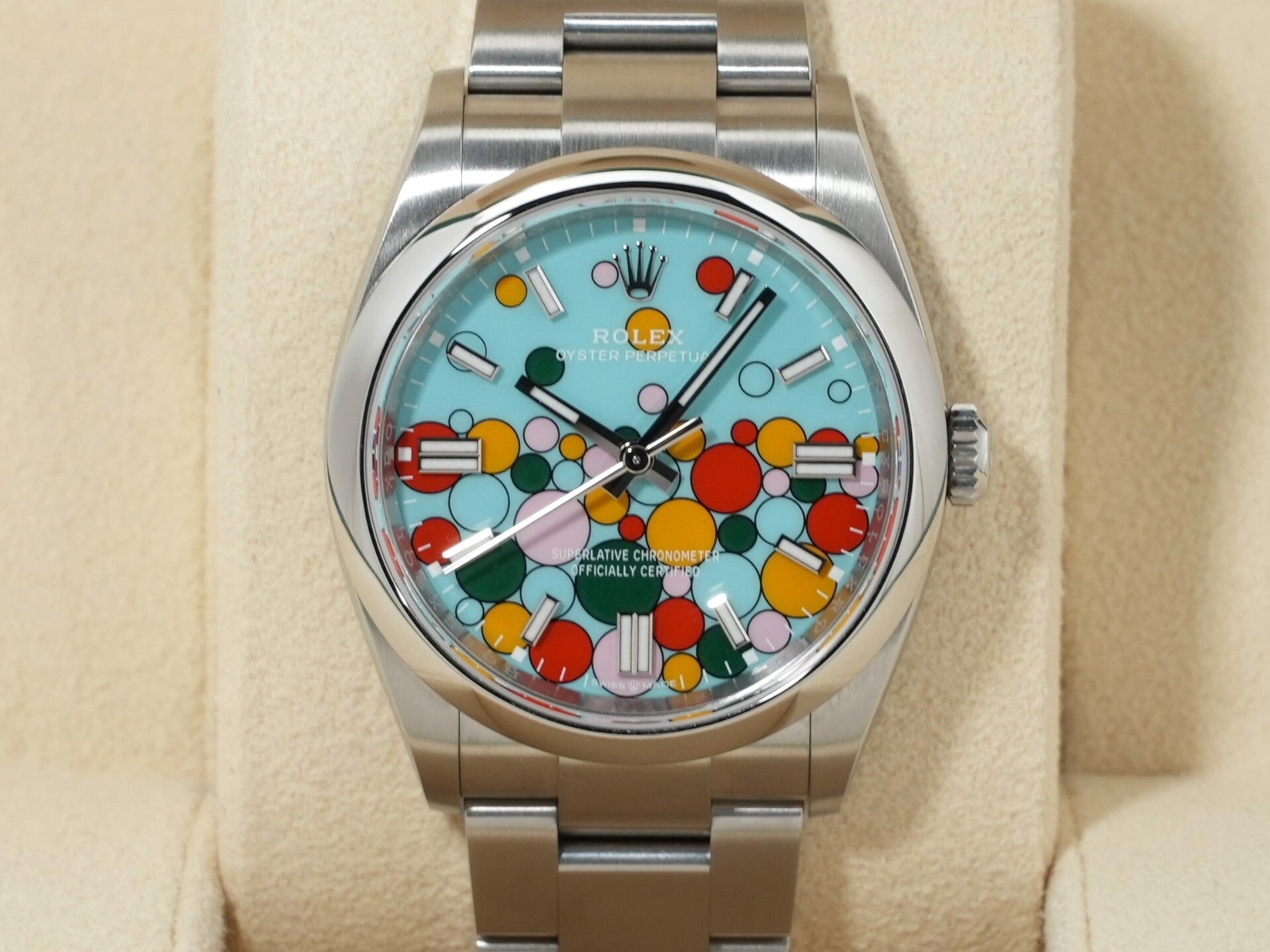 ロレックス オイスター・パーペチュアル・デイト Ref.1500 ブルーモザイクダイヤル ヴィンテージ 256607｜ロレックス専門店クォーク