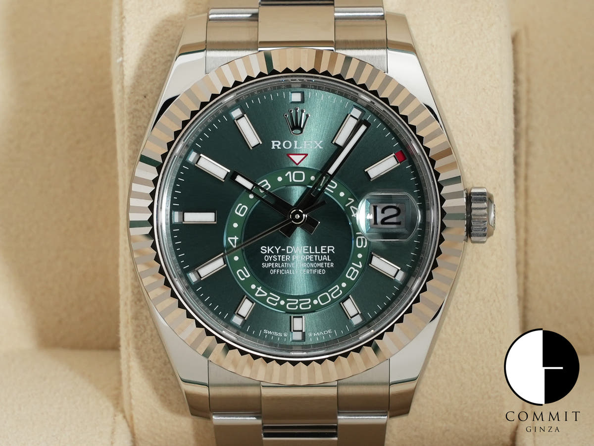 ロレックス スカイドゥエラー Ref.336934 ミントグリーン文字盤 美品 paq9x5gm