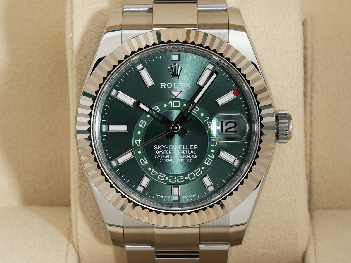 ロレックス スカイドゥエラー Ref.336934 ミントグリーン文字盤 美品 paq9x5gm