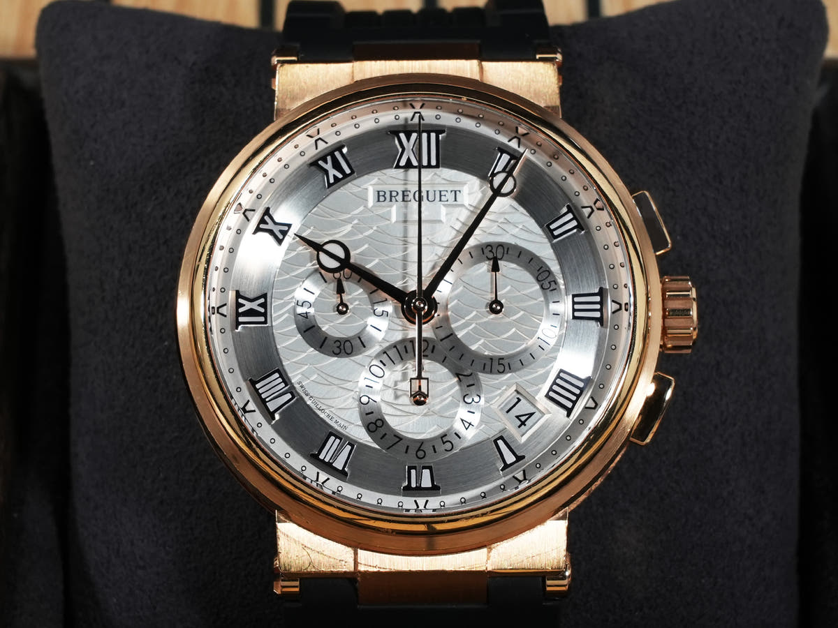ブレゲ マリーン クロノグラフ Ref.5527BR/12/5WV 18KRG シルバー文字盤 中古 rphw73ti