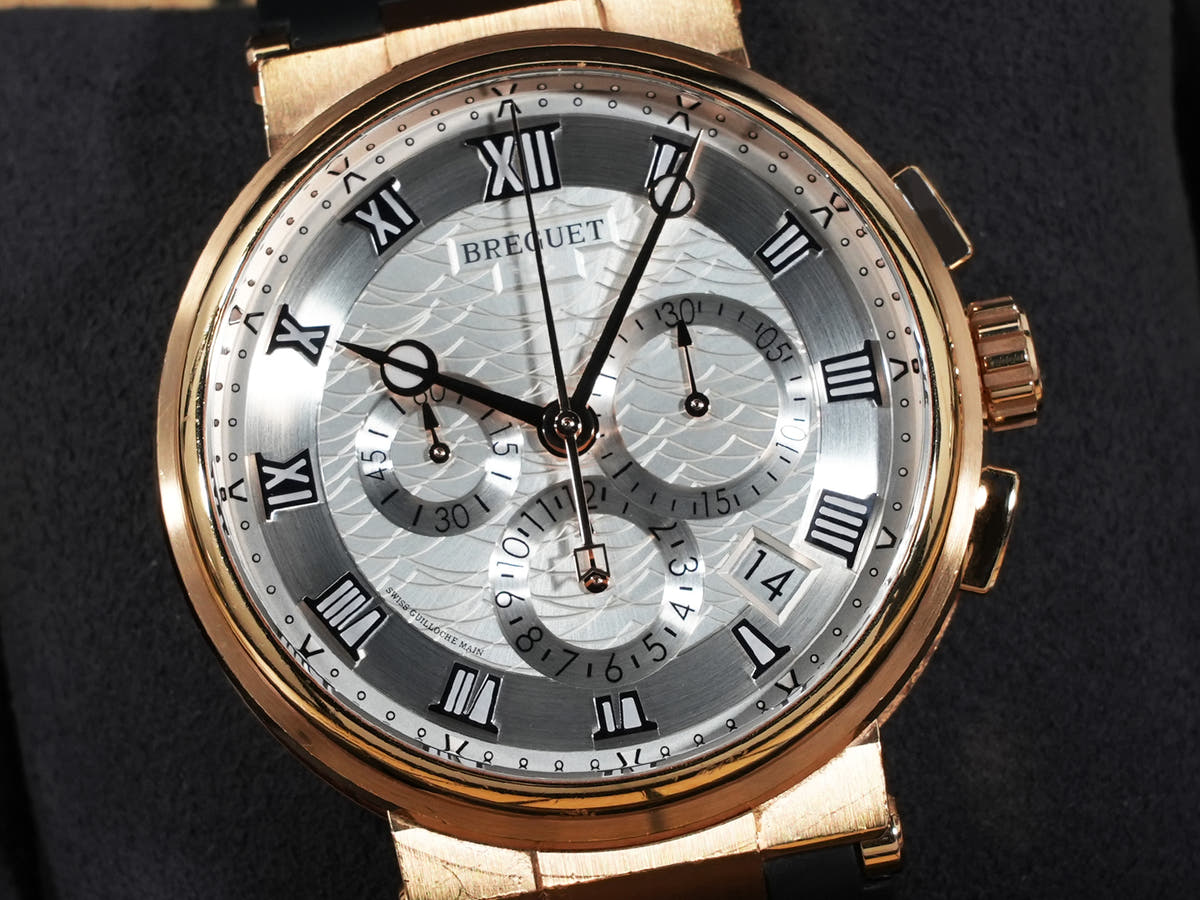 ブレゲ マリーン クロノグラフ Ref.5527BR/12/5WV 18KRG シルバー文字盤 中古 rphw73ti