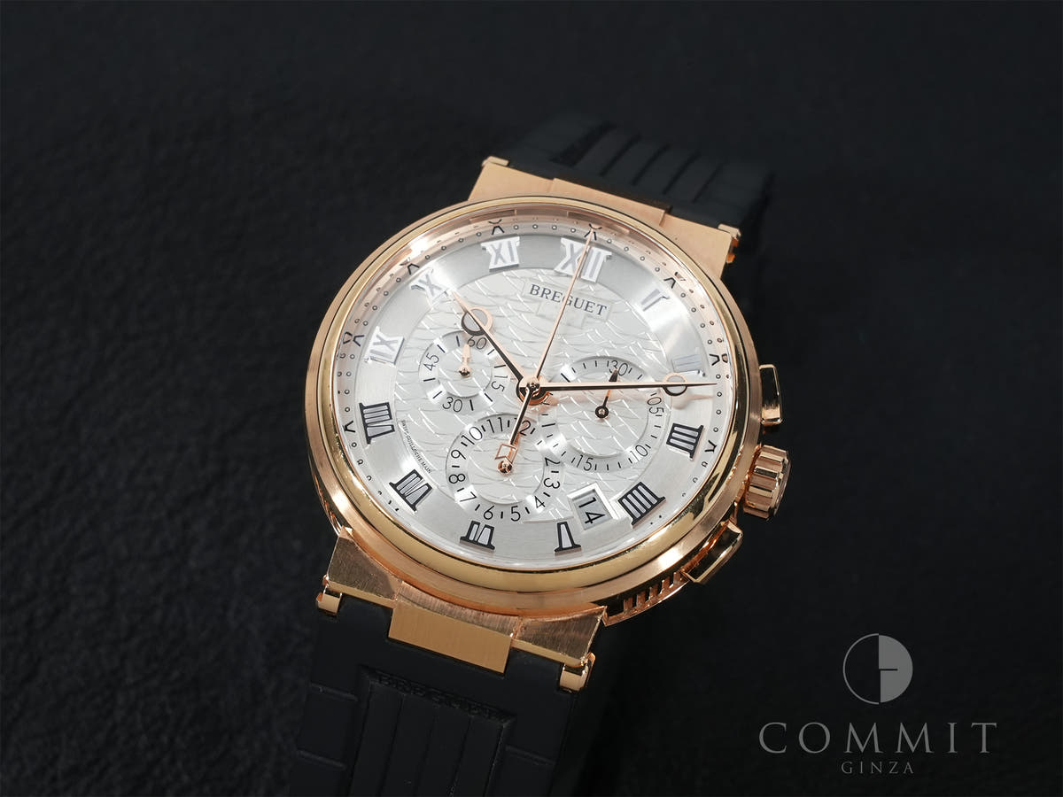 ブレゲ マリーン クロノグラフ Ref.5527BR/12/5WV 18KRG シルバー文字盤 中古 rphw73ti