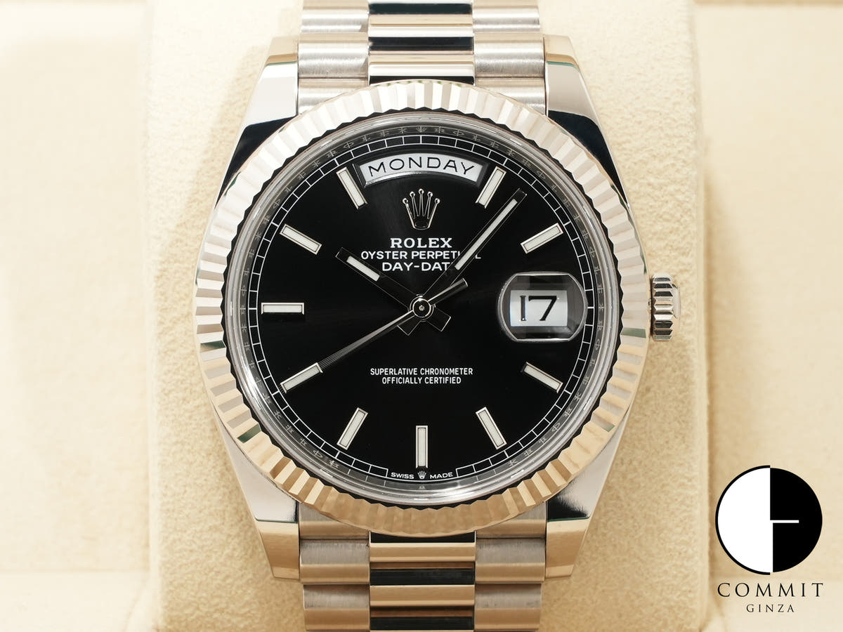ロレックス デイデイト40 Ref.228239 18KWG ブラック文字盤 中古 ybud9t6g