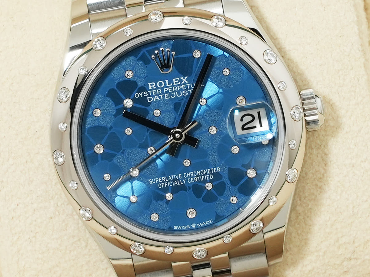 ロレックス デイトジャスト31 Ref.278344RBR アズーロブルーフローラルモチーフ文字盤 未使用 ju6puyae