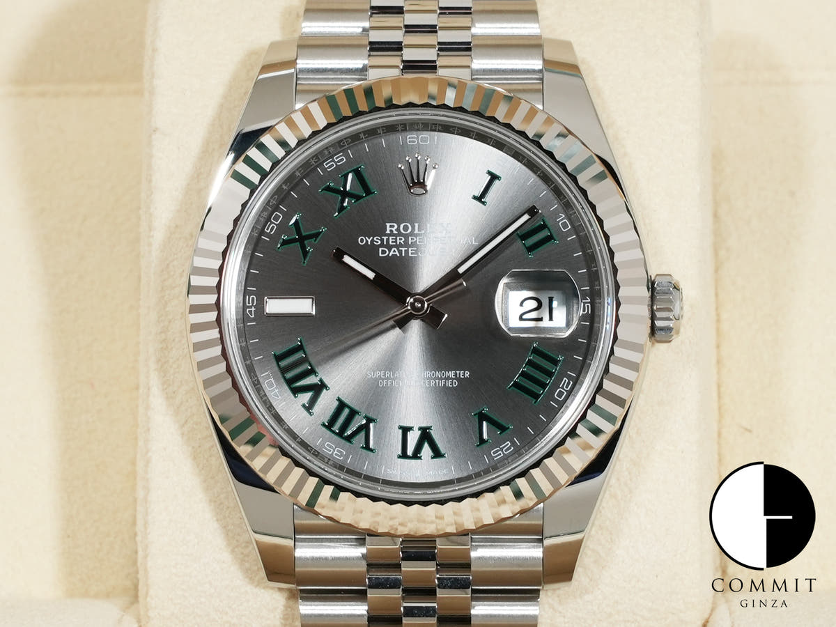Rolex Datejust 41 Ref. 126334 Stainless Steel/White Gold Slate Roman Dial Jubilee Bracelet