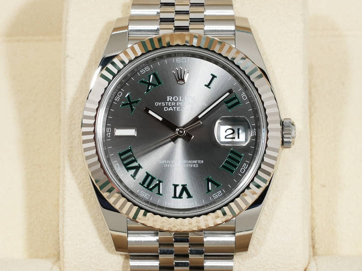 Rolex Datejust 41 Ref. 126334 Stainless Steel/White Gold Slate Roman Dial Jubilee Bracelet