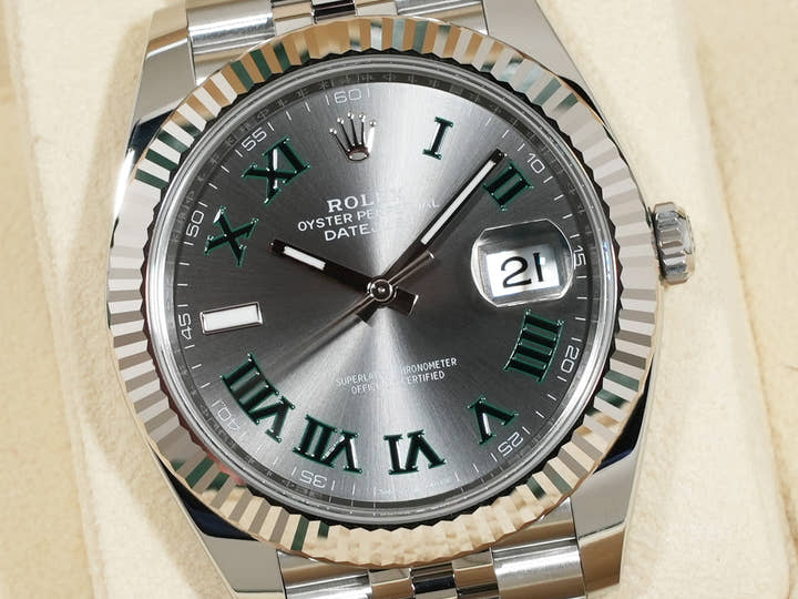 Rolex Datejust 41 Ref. 126334 Stainless Steel/White Gold Slate Roman Dial Jubilee Bracelet