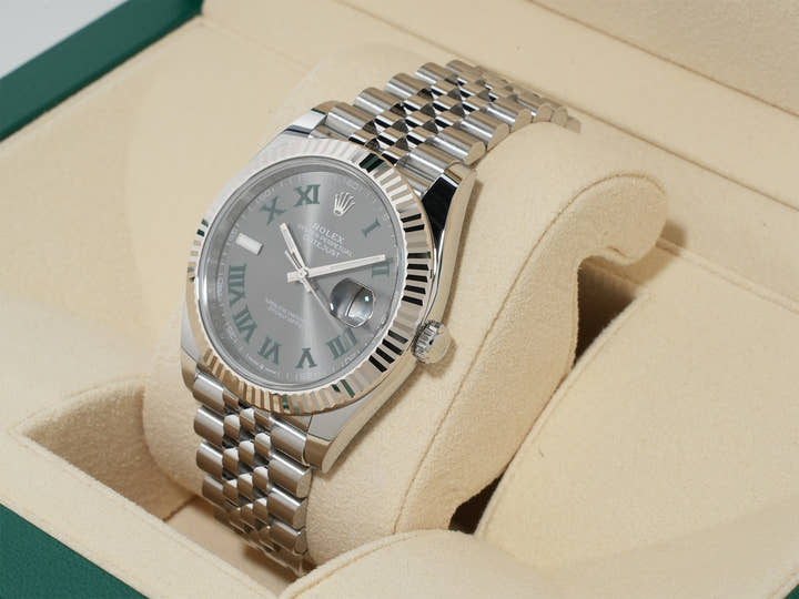 Rolex Datejust 41 Ref. 126334 Stainless Steel/White Gold Slate Roman Dial Jubilee Bracelet
