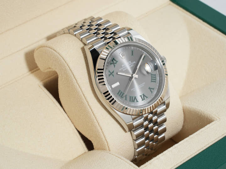 Rolex Datejust 41 Ref. 126334 Stainless Steel/White Gold Slate Roman Dial Jubilee Bracelet