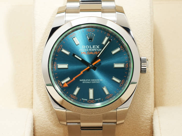 ロレックス ミルガウス Ref.116400GV ステンレススチール Zブルー文字盤