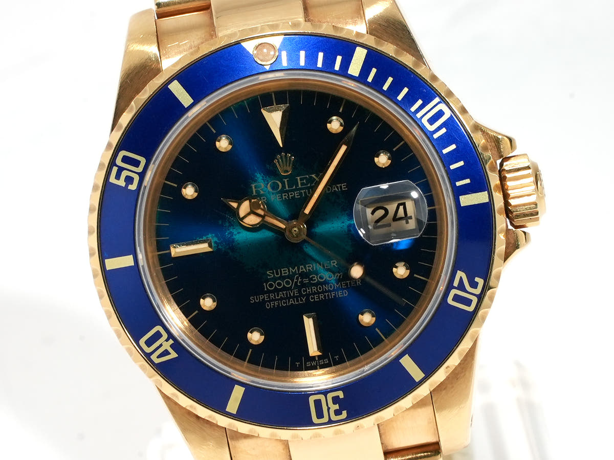 Rolex Submariner Date Ref.16808 18KYG Blue Dial Used bijfse8g