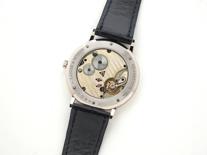 A.ランゲ＆ゾーネ サクソニア フラッハ Ref.205.086 18KWG コッパーブルー文字盤 美品 tmve33ip