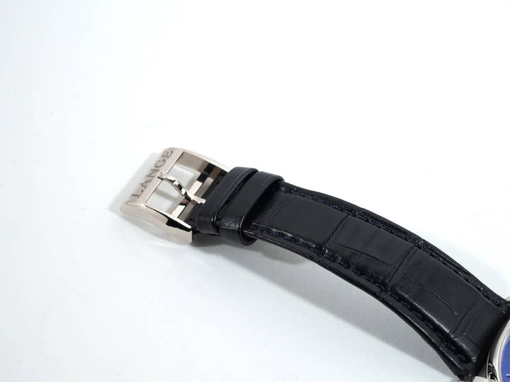 A.ランゲ＆ゾーネ サクソニア フラッハ Ref.205.086 18KWG コッパーブルー文字盤 美品 tmve33ip