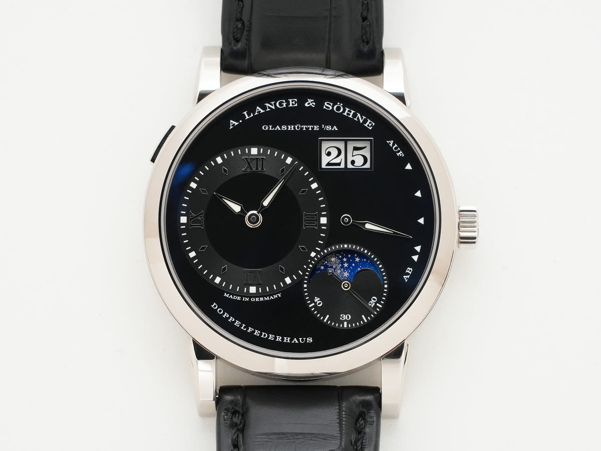 A. Lange &amp; Söhne Lange 1 Moon Phase Ref.192.029 18KWG Black Dial Unused re6dooiv