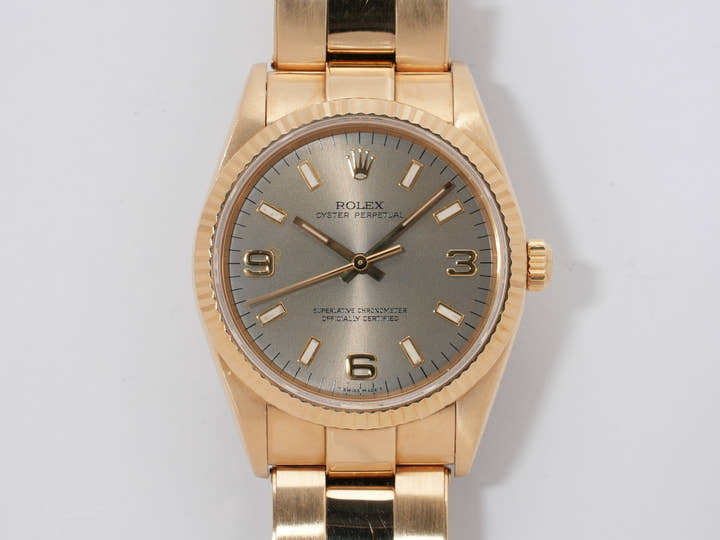 Rolex Oyster Perpetual Ref. 14238 Yellow Gold Gray Dial