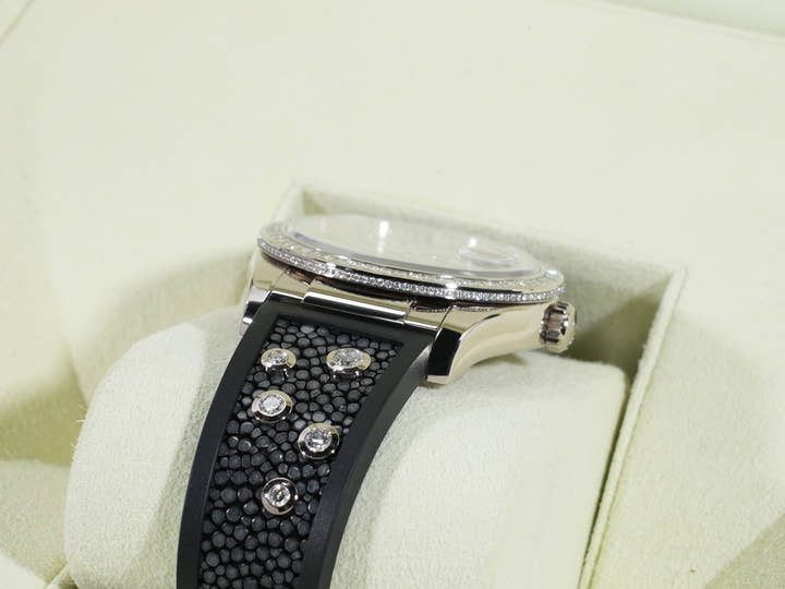 Rolex Datejust Ref. 116189BBR White Gold Zebra Dial Leather Strap