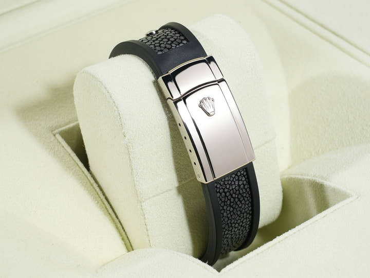 Rolex Datejust Ref. 116189BBR White Gold Zebra Dial Leather Strap
