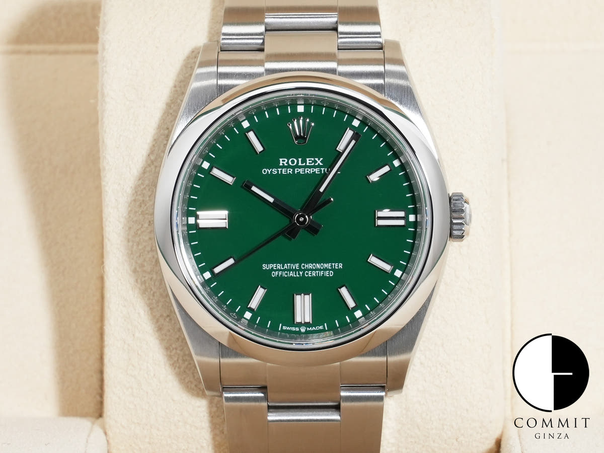 ロレックス オイスターパーペチュアル36 Ref.126000 グリーン文字盤 美品 shenh643
