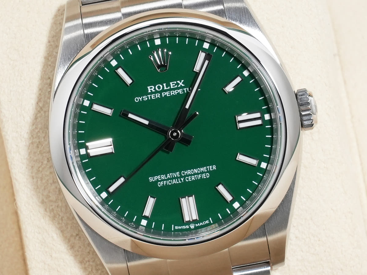 ロレックス オイスターパーペチュアル36 Ref.126000 グリーン文字盤 美品 shenh643