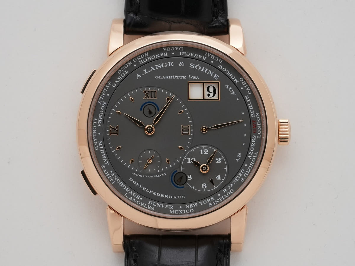 A. Lange &amp; Söhne Lange 1 Time Zone Ref.116.033 18KPG Grey Dial Used 6jfwxo82