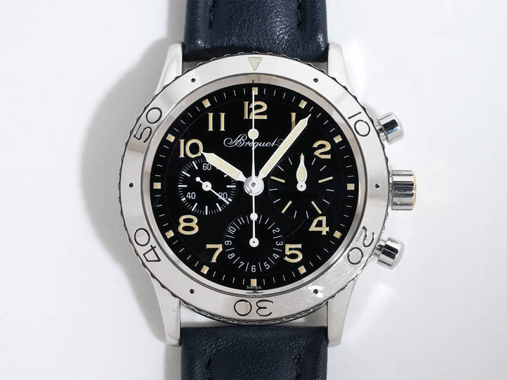 ブレゲ アエロナバル フライバッククロノグラフ Ref.3800ST/92/3W6 SS ブラック文字盤 中古 kwqznyfd