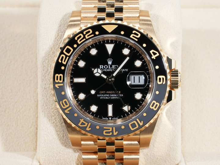 ロレックス GMTマスターII Ref.126718GRNR イエローゴールド ブラック文字盤 オイスターブレスレット