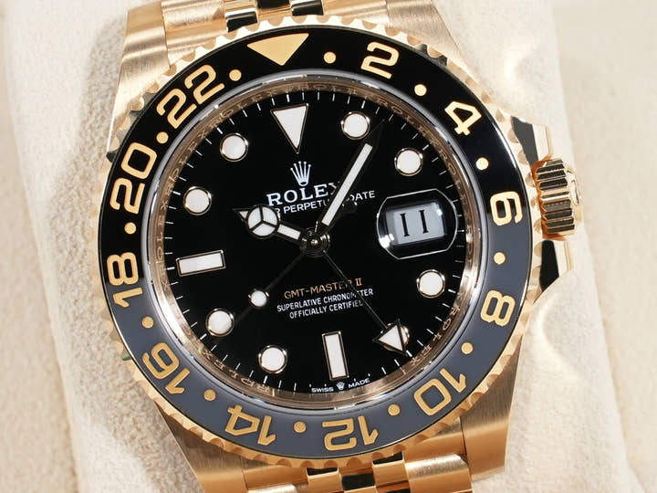 ロレックス GMTマスターII Ref.126718GRNR イエローゴールド ブラック文字盤 オイスターブレスレット