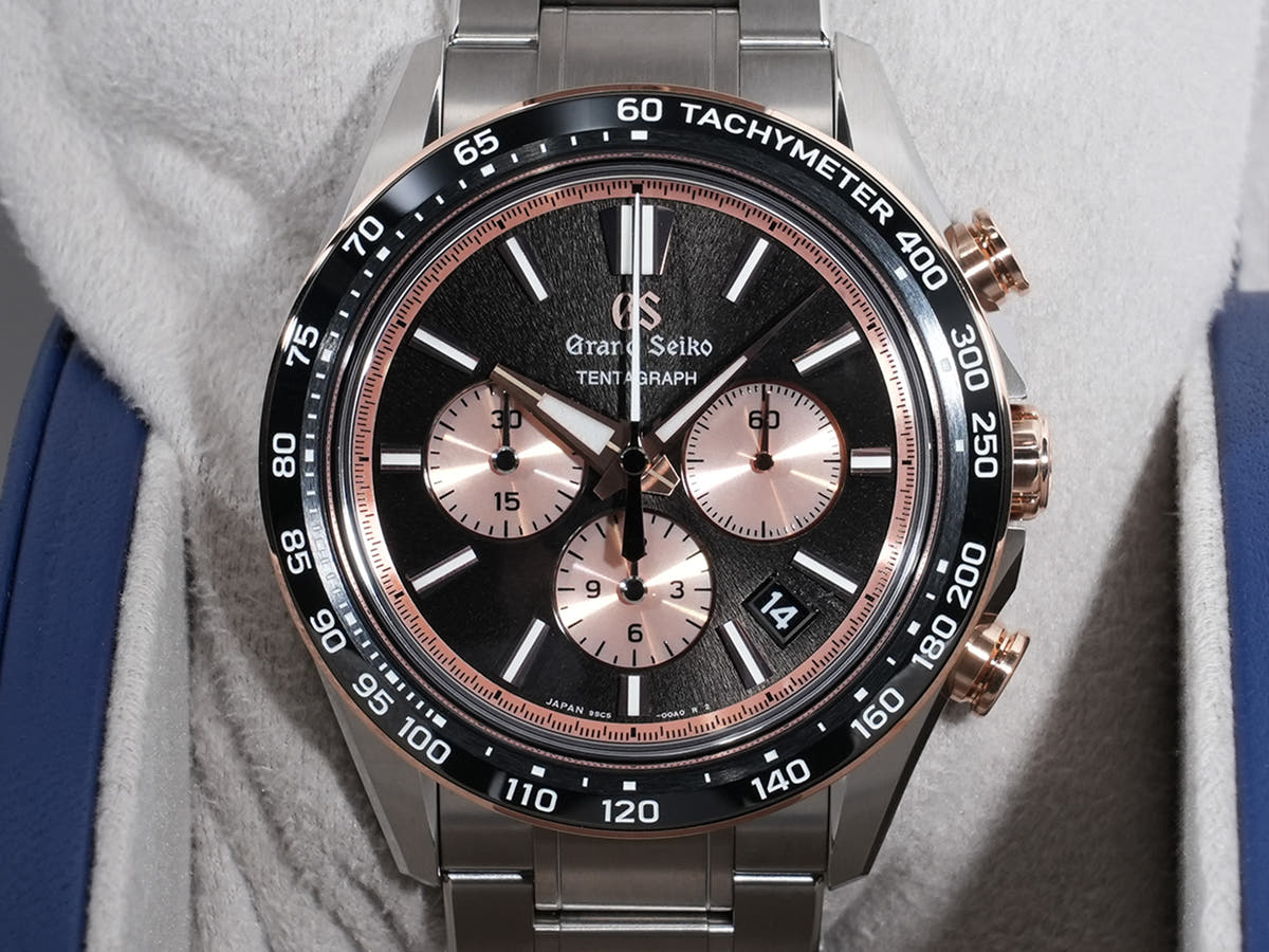 Grand Seiko Evolution 9 Collection Mechanical Chronograph Tentagraph Ref.SLGC004 Ti Black/Pink Dial Unused a2w38eak
