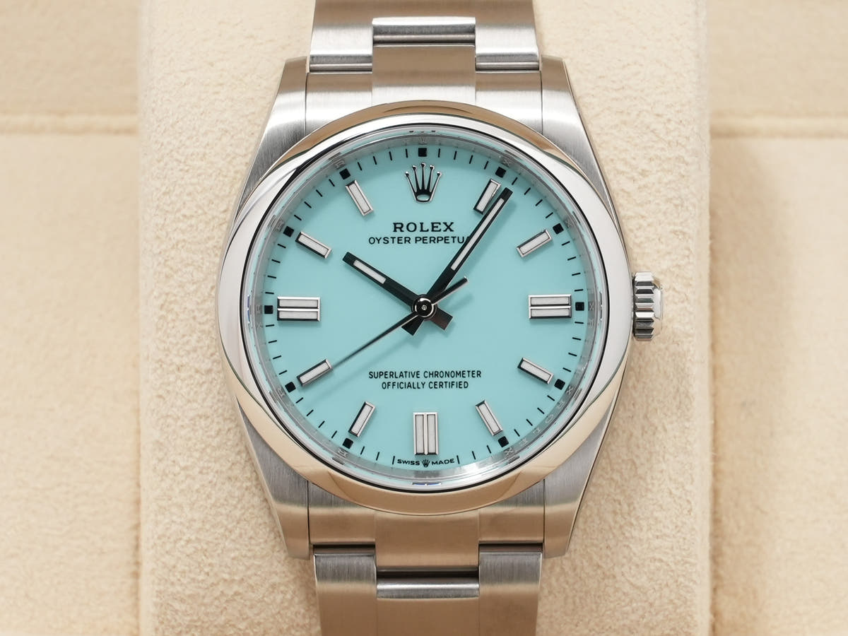ロレックス オイスターパーペチュアル36 Ref.126000 ターコイズ文字盤 未使用 qc4vzmjn