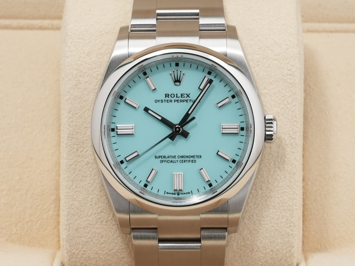 ロレックス オイスターパーペチュアル36 Ref.126000 ターコイズ文字盤 未使用 64ke2wzk