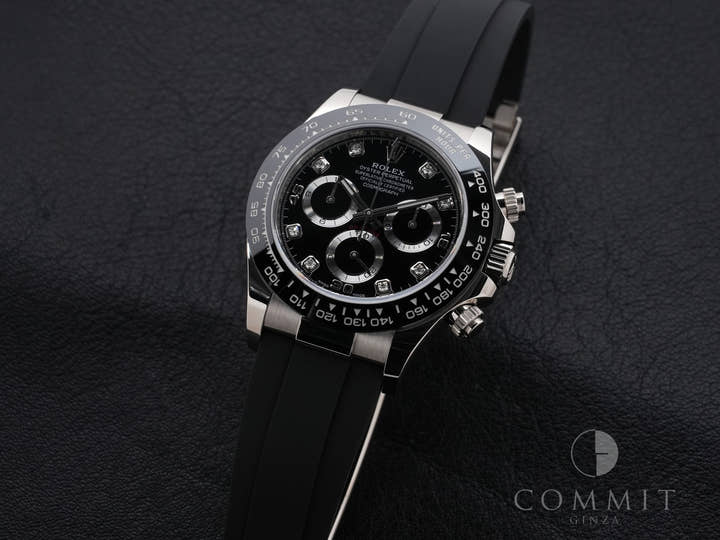 Rolex Daytona Ref. 116519LN White Gold Black Dial with 8 Diamonds